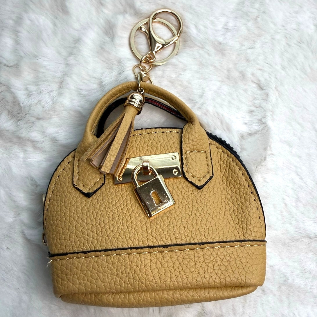 Mini Tote Bag Keychain Coin Purse Mini Pouch Zipper Fashion Charm Bag Charm