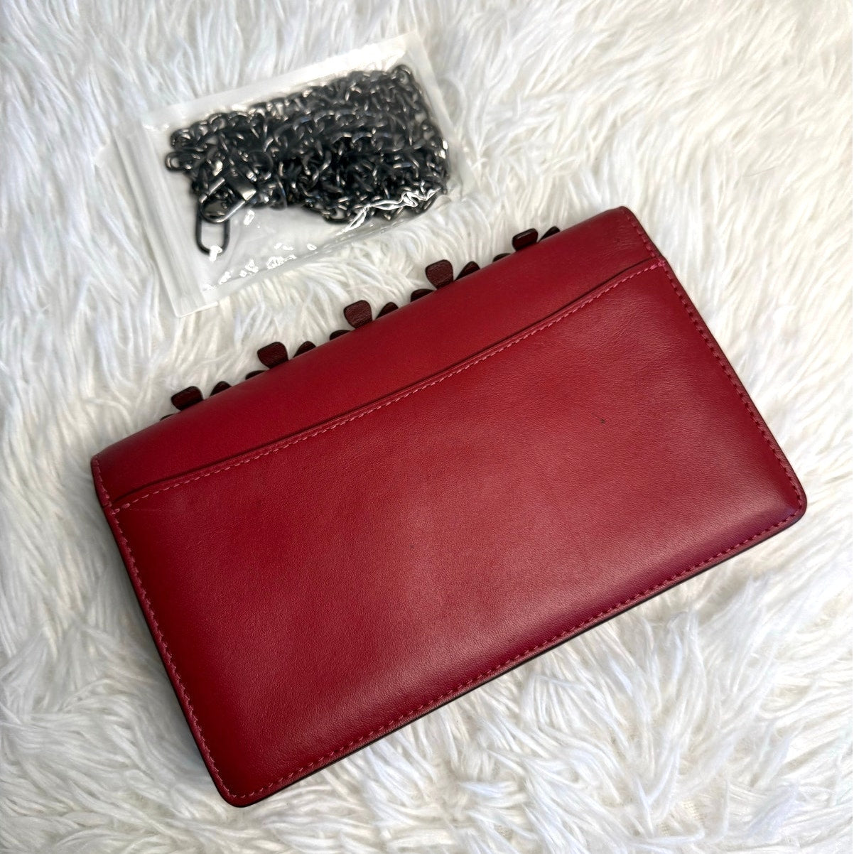 COACH Foldover Chain Clutch with Floral Applique Crossbody