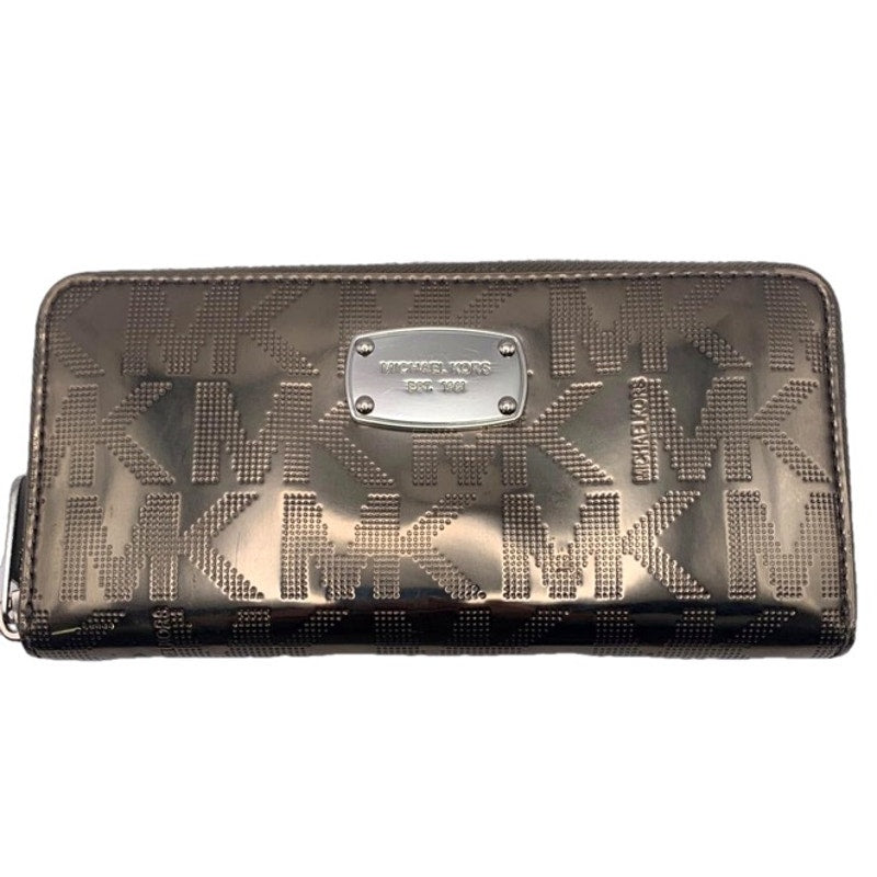 Michael Kors Metallic Gray Zip Around Wallet