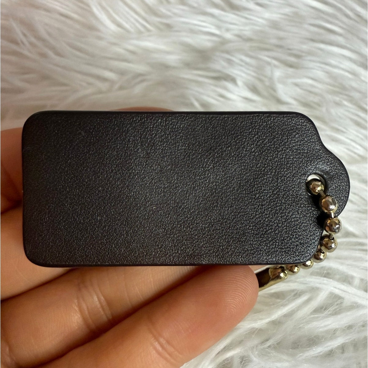 2" COACH Black Fob Bag Charm Hang tag Hangtag