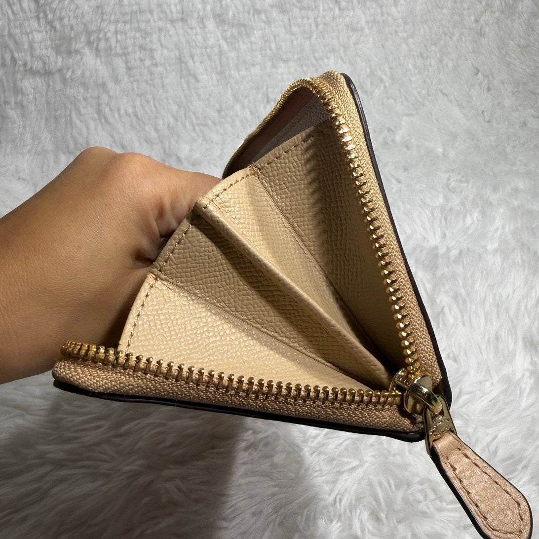 Coach Zip-around Neutral Beige Wallet