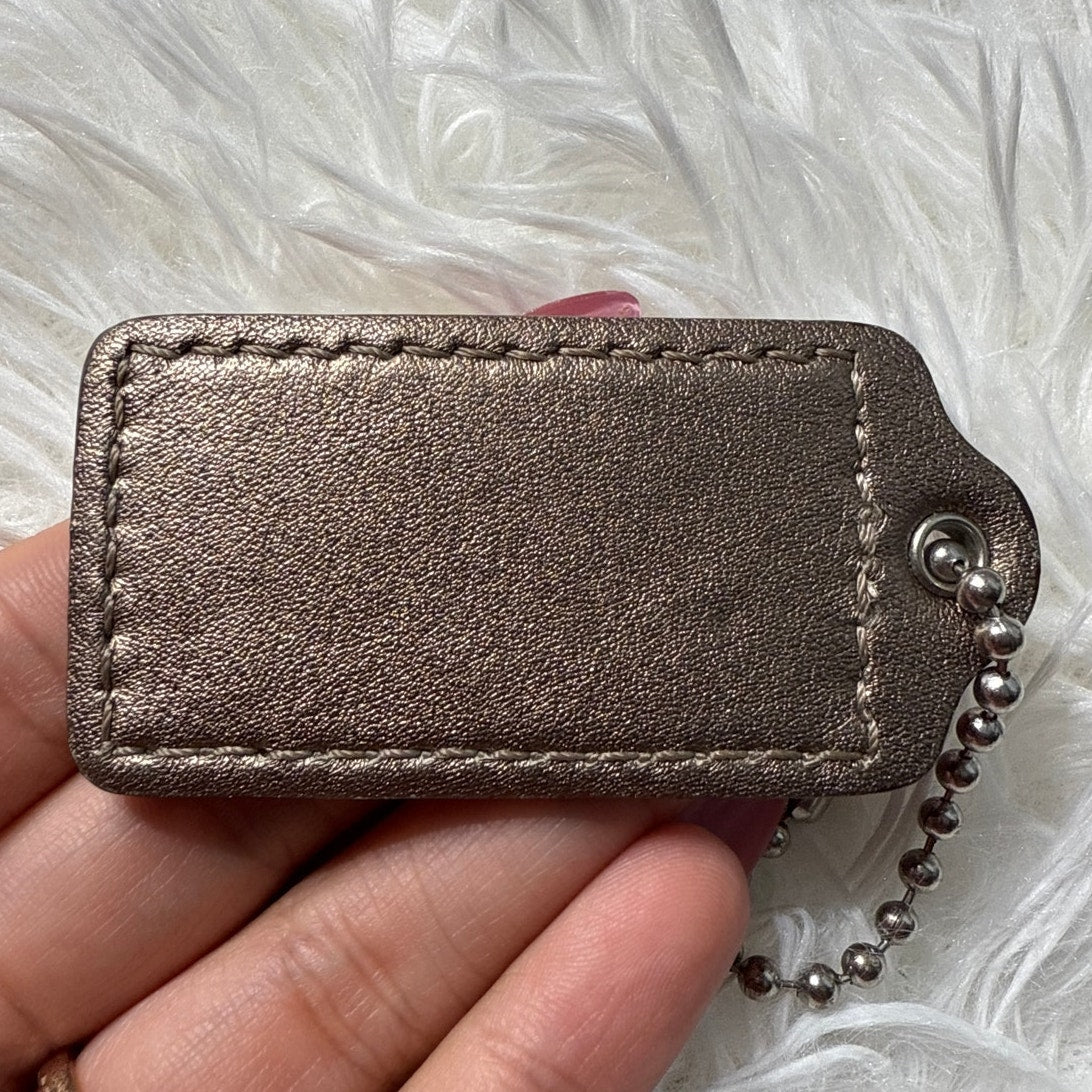 2” COACH Bronze Fob Bag Charm Hang tag Hangtag