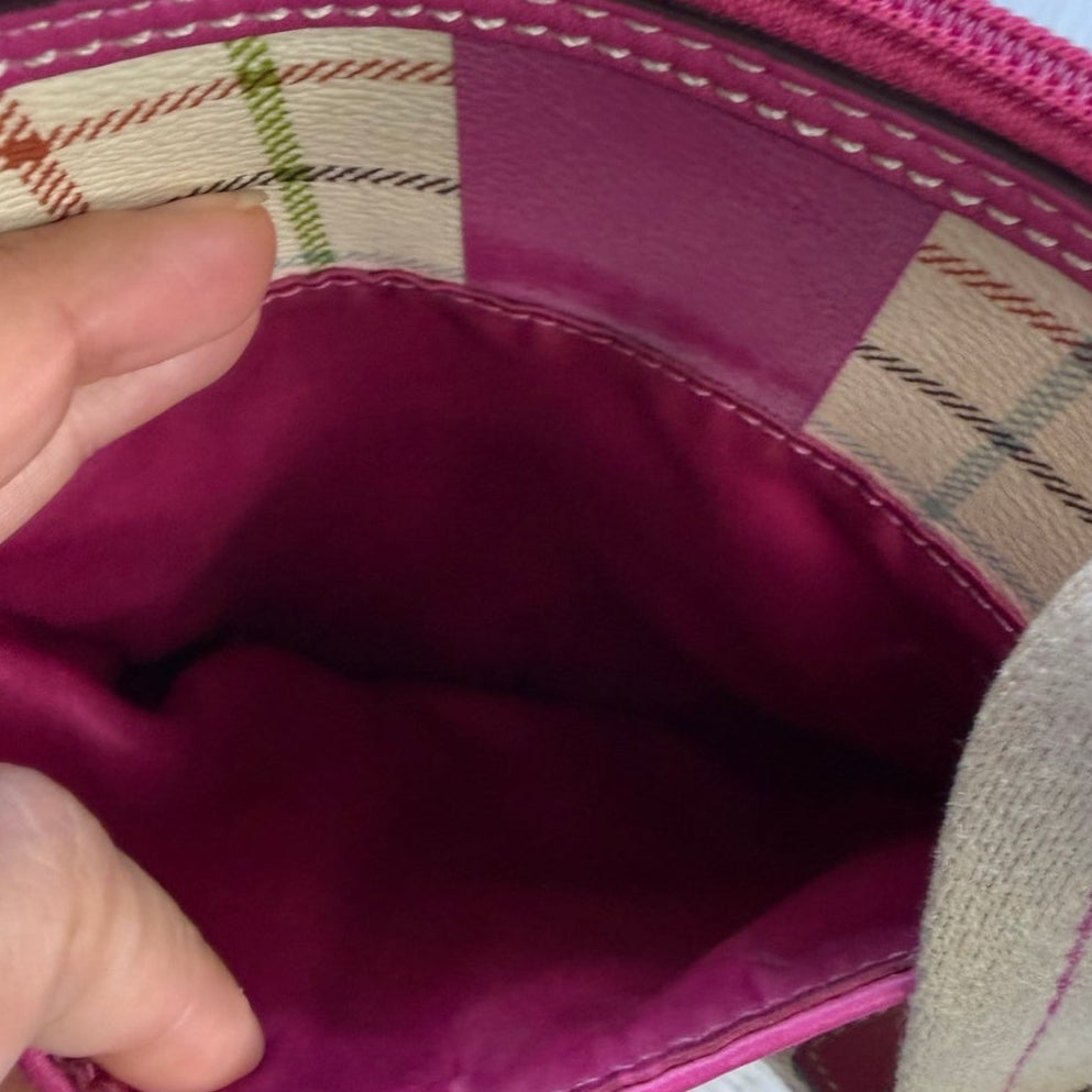 COACH Fuchsia Heritage Plaid Crossbody