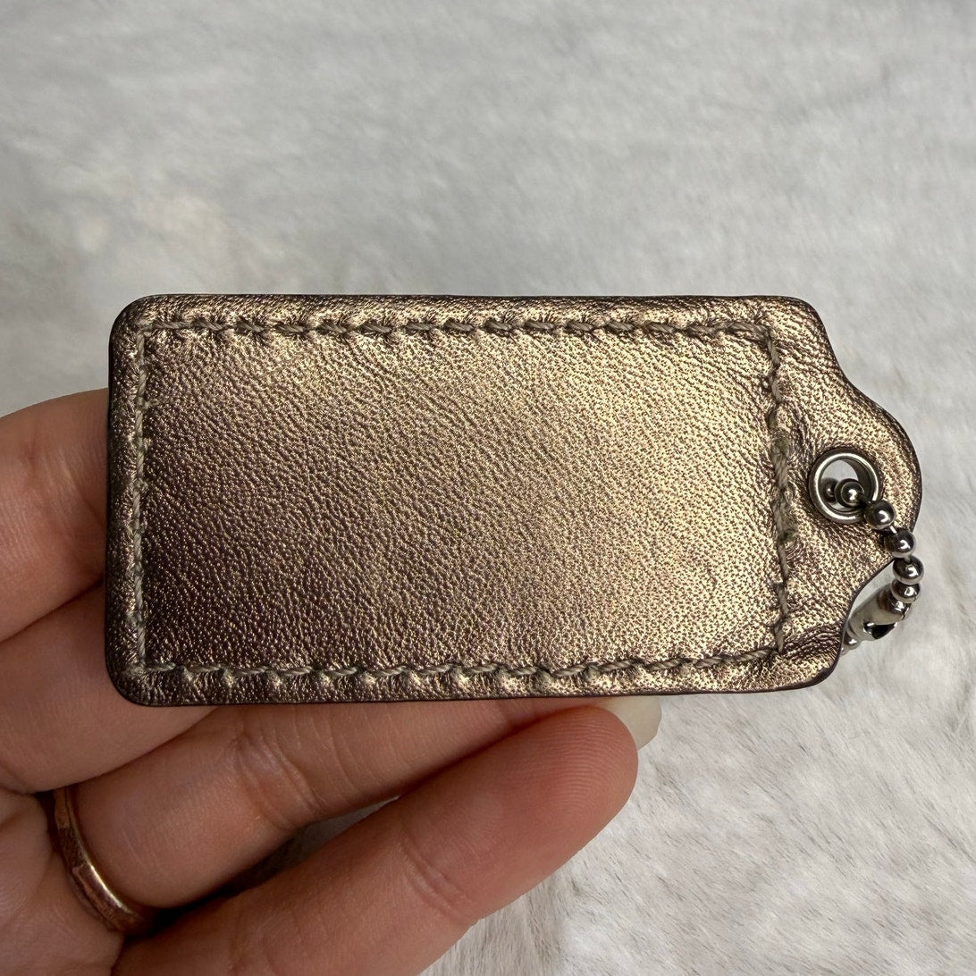 2" COACH Bronze Fob Bag Charm Hang tag Hangtag