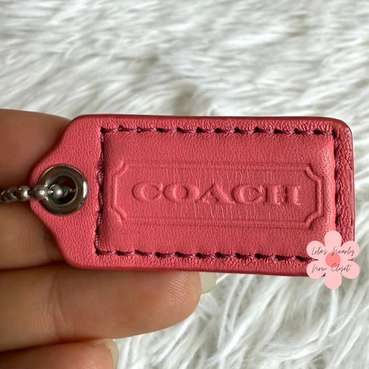 1.5" COACH Pink Fob Bag Charm Hang tag Hangtag