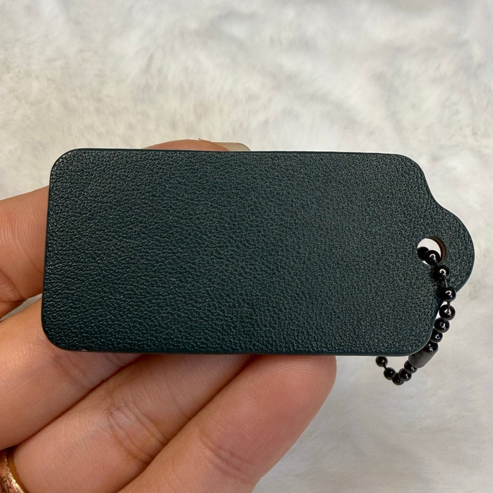 2" COACH Green Fob Bag Charm Hang tag Hangtag
