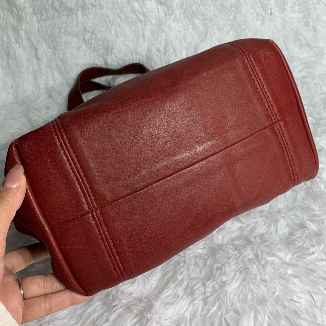 Vintage COACH Waverly Red United States Top Handle Handbag