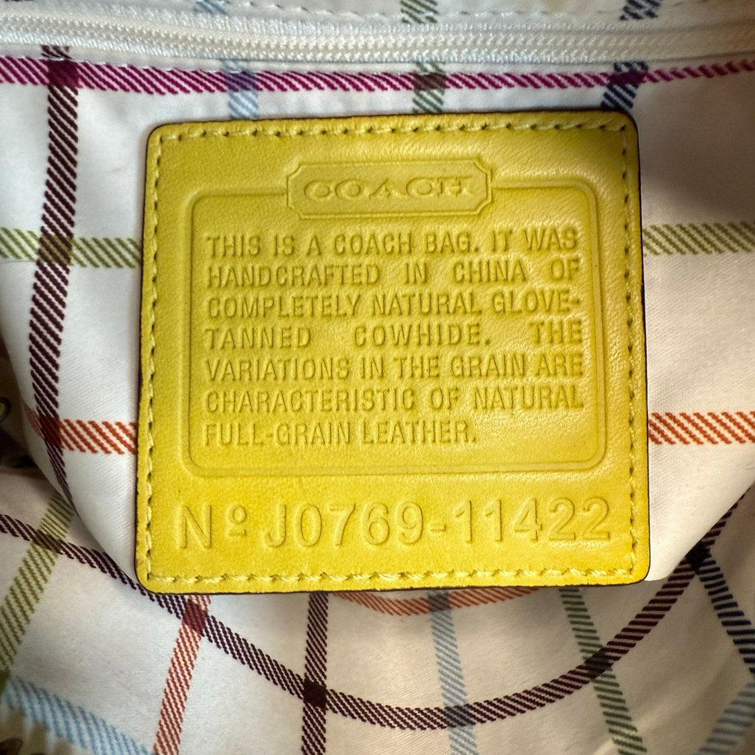 y2k COACH 2007 Bleecker 11422 Yellow Duffle Bucket Shoulder Bag Crossbody