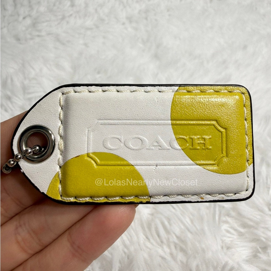 2.5" y2k COACH Polka Dot Fob Bag Charm Hang tag Hangtag
