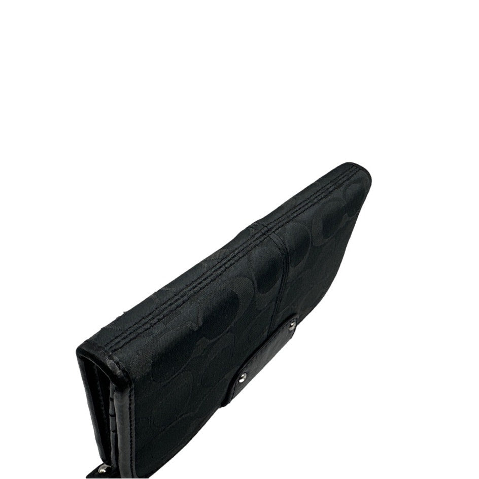 COACH Black Signature Canvas Ashley Wallet