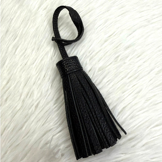 Handbag Replacement Black Pebbled Leather Tassel