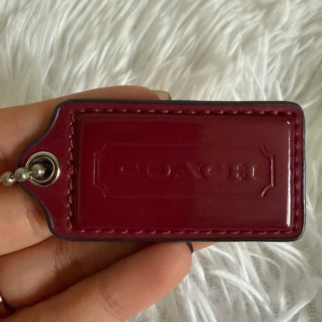 2" Coach Patent Leather Fob Bag Charm Hang tag Hangtag