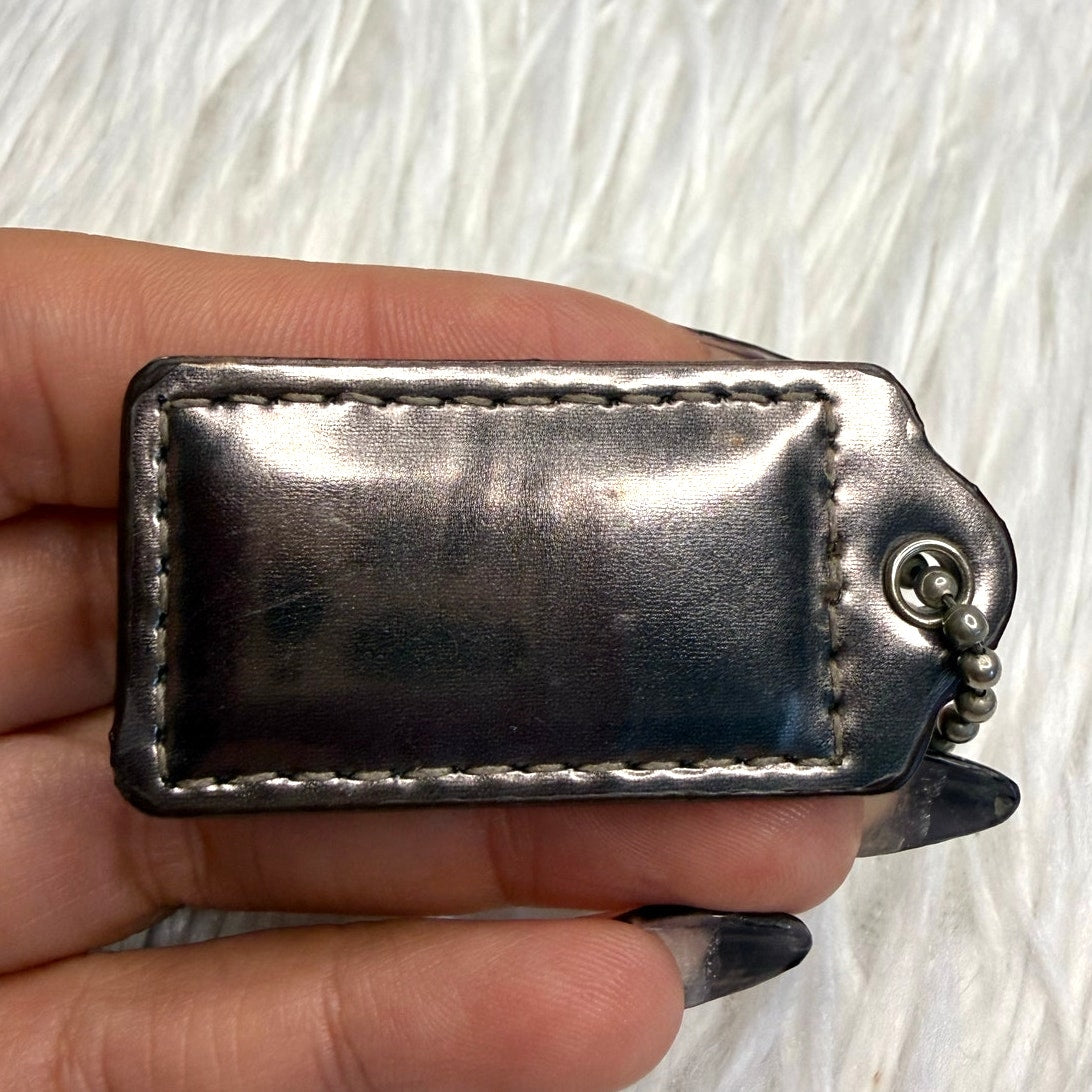 1.5" COACH Silver Fob Bag Charm Hang tag Hangtag
