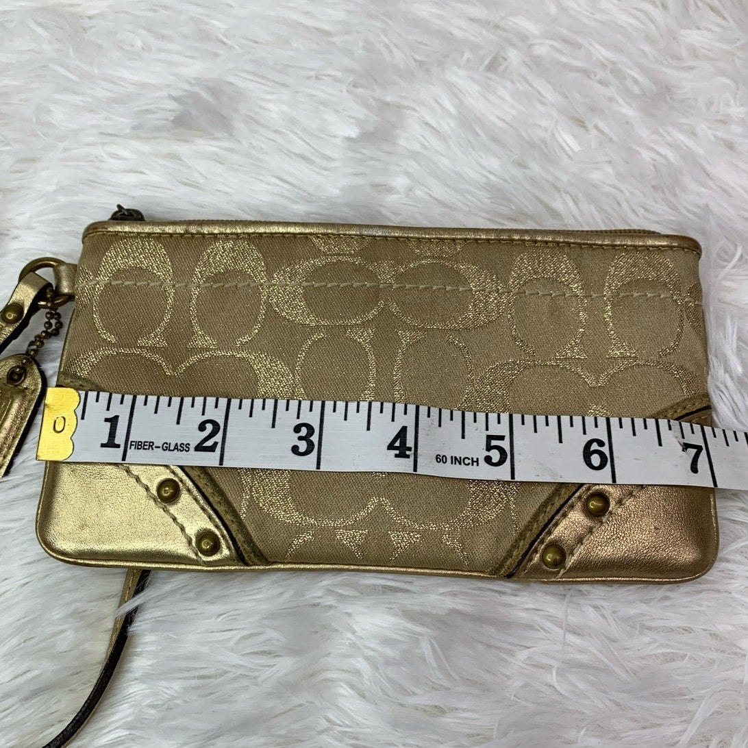 y2k COACH Gold Stud Signature Wristlet