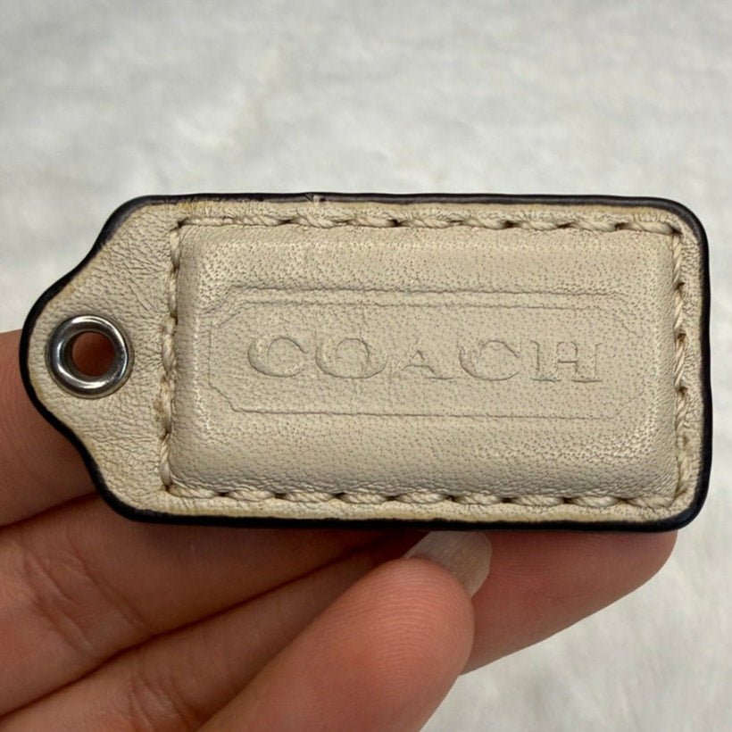 1.5" COACH Beige Fob Bag Charm Hang tag Hangtag