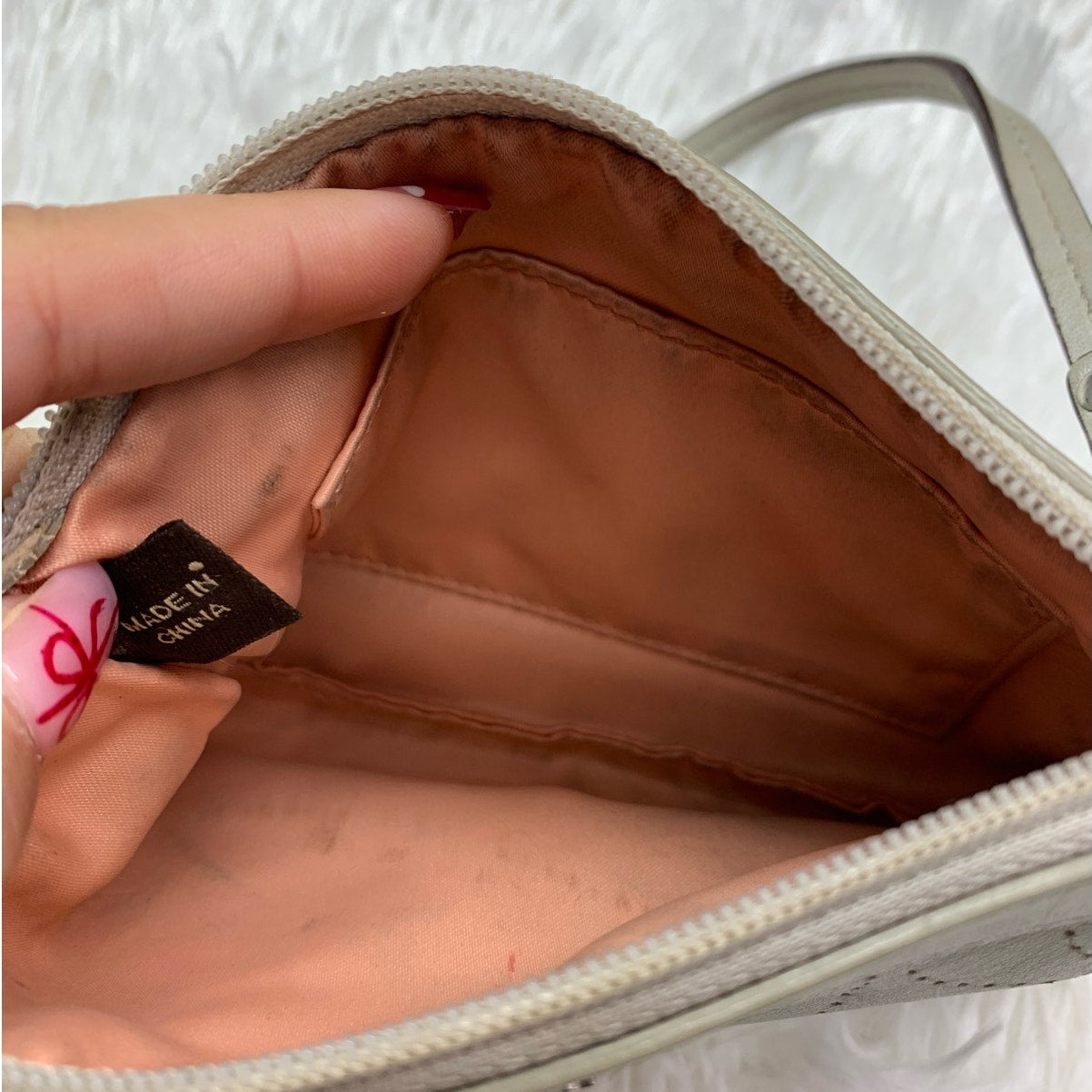 SALE COACH Silver Signature Wristlet