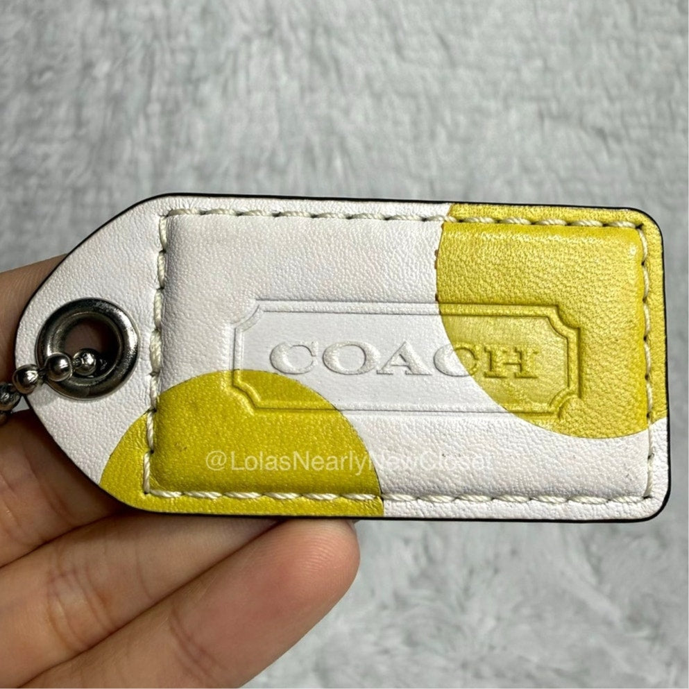 3" y2k COACH Polka Dot Fob Bag Charm Hang tag Hangtag