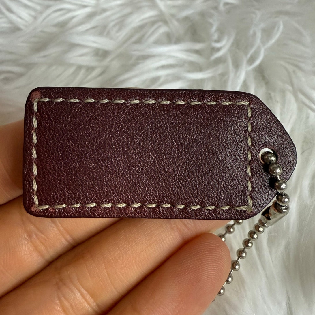 1.5" y2k COACH Vintage Fob Bag Charm Hang tag Hangtag