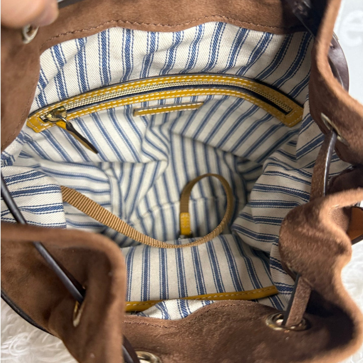 DOONEY & BOURKE Yellow Beacon Drawstring Shoulder Bag Purse
