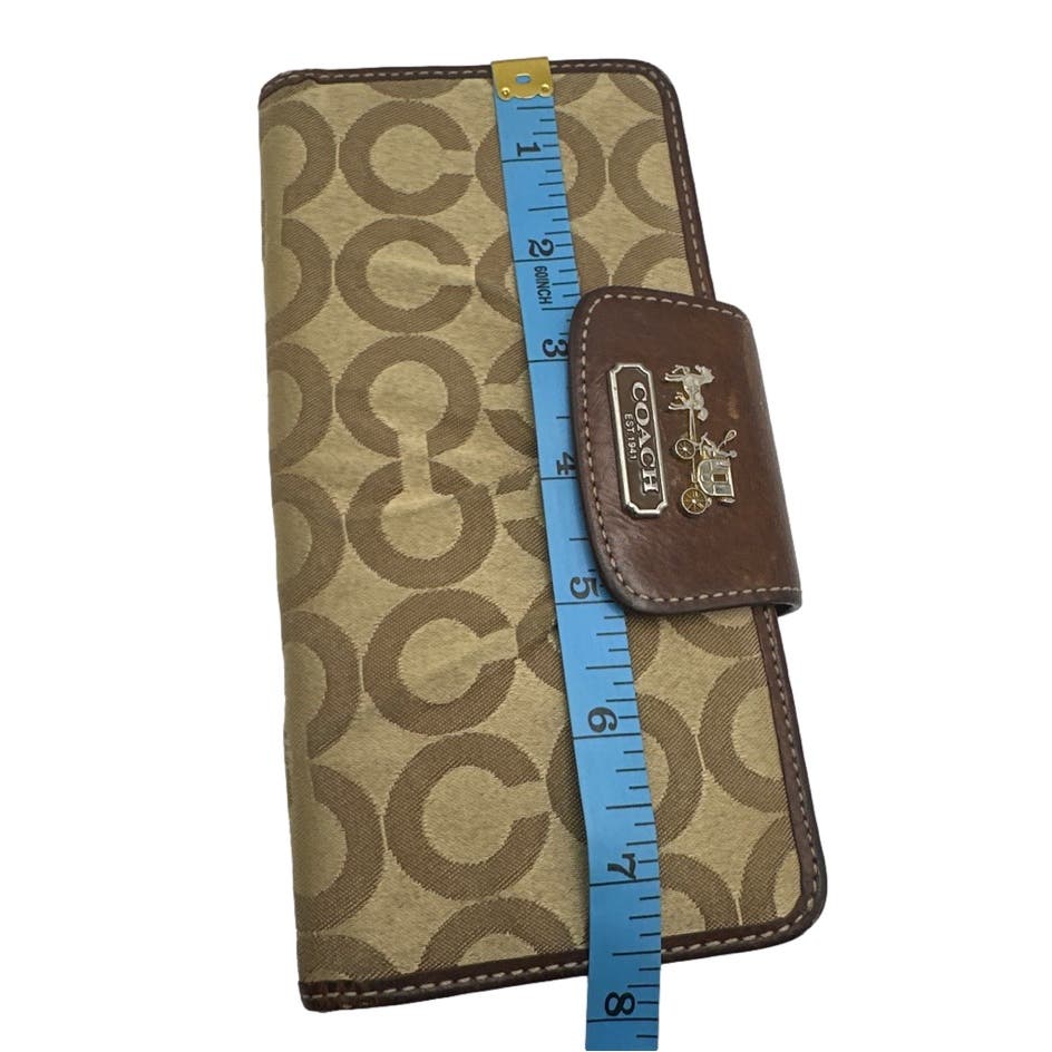 COACH Brown Signature Canvas Wallet