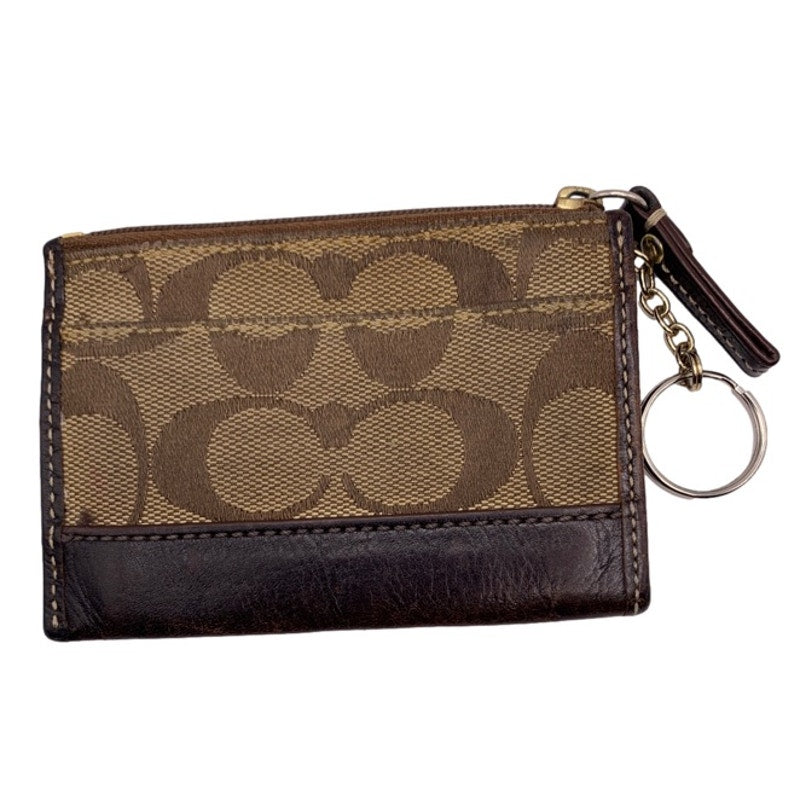 SALE y2k COACH Brown Signature Canvas Card holder Coin Purse