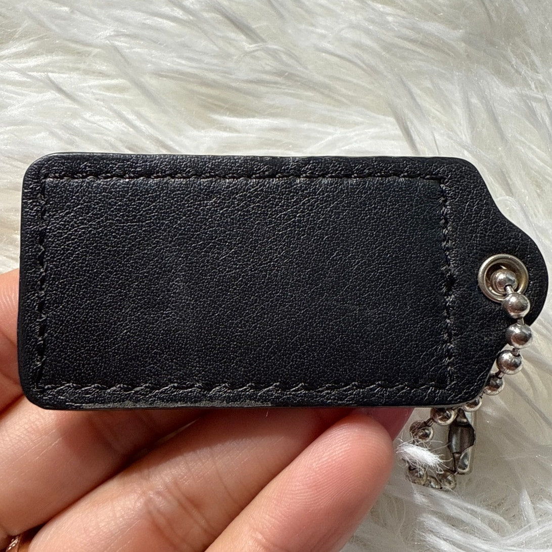2” COACH Black Fob Bag Charm Hang tag Hangtag