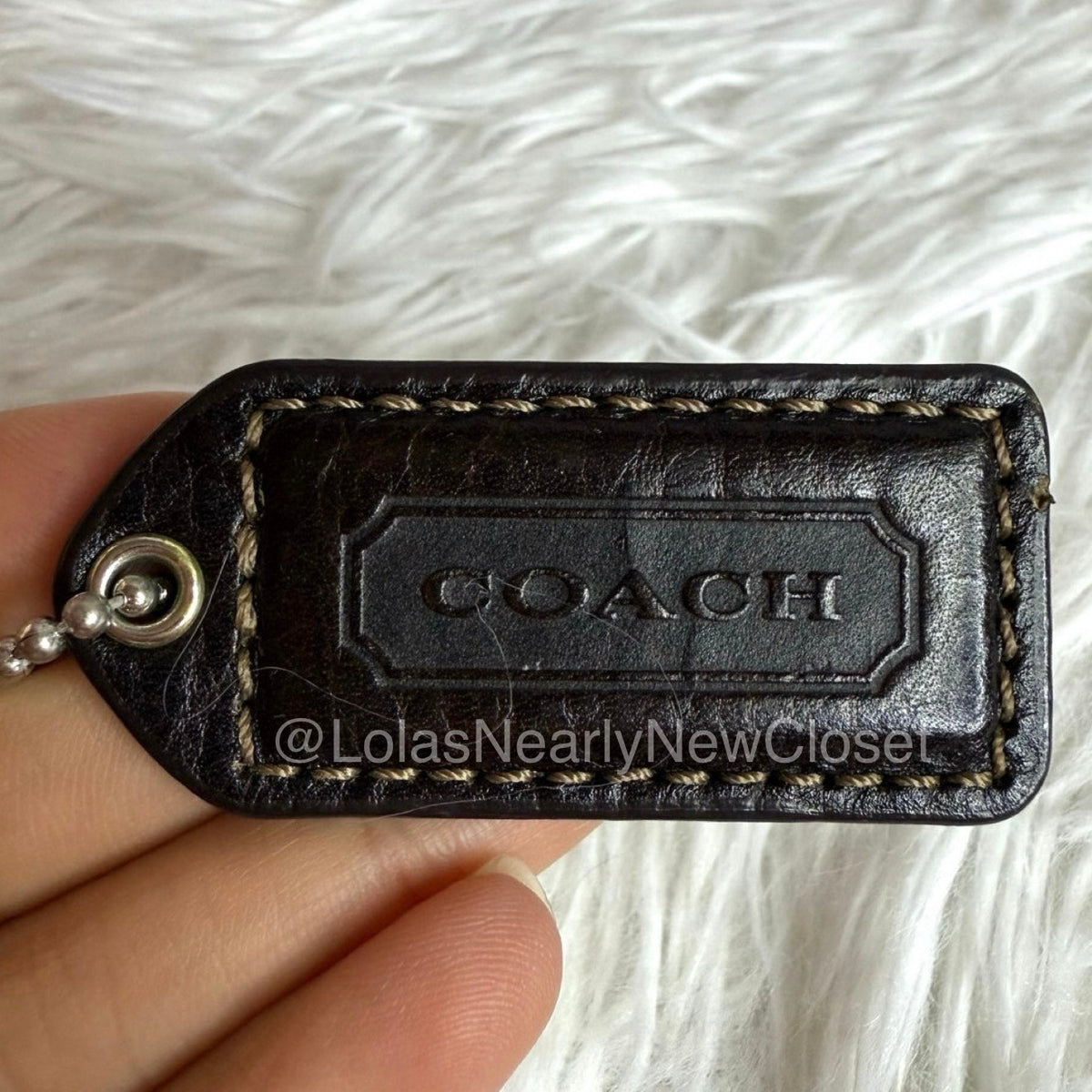1.5"" y2k COACH Brown Fob Bag Charm Hang tag Hangtag