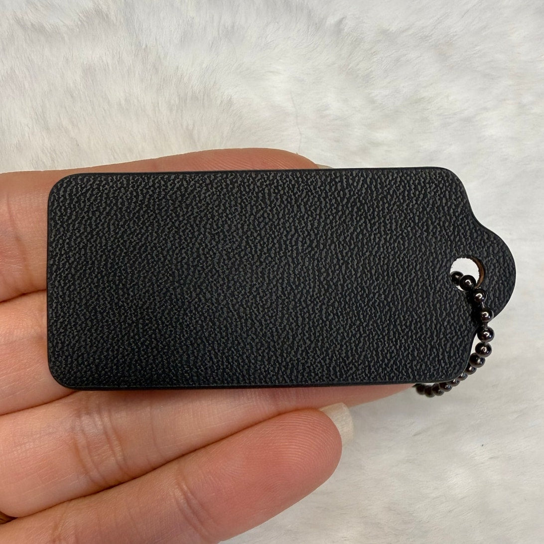 2" COACH Black Fob Bag Charm Hang tag Hangtag