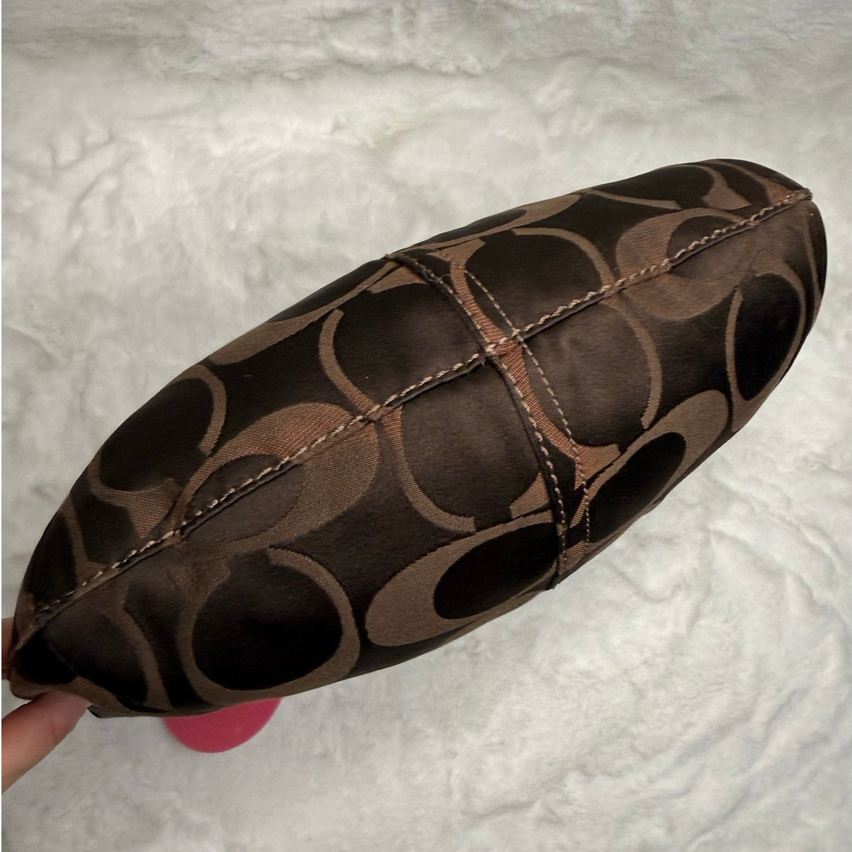 y2k Coach 12675 Brown Signature Hobo Shoulder Bag