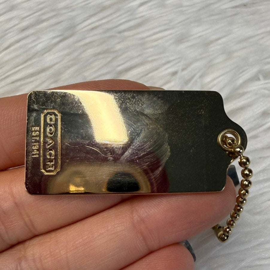 1.5" COACH Carriage Fob Bag Charm Hang tag Hangtag