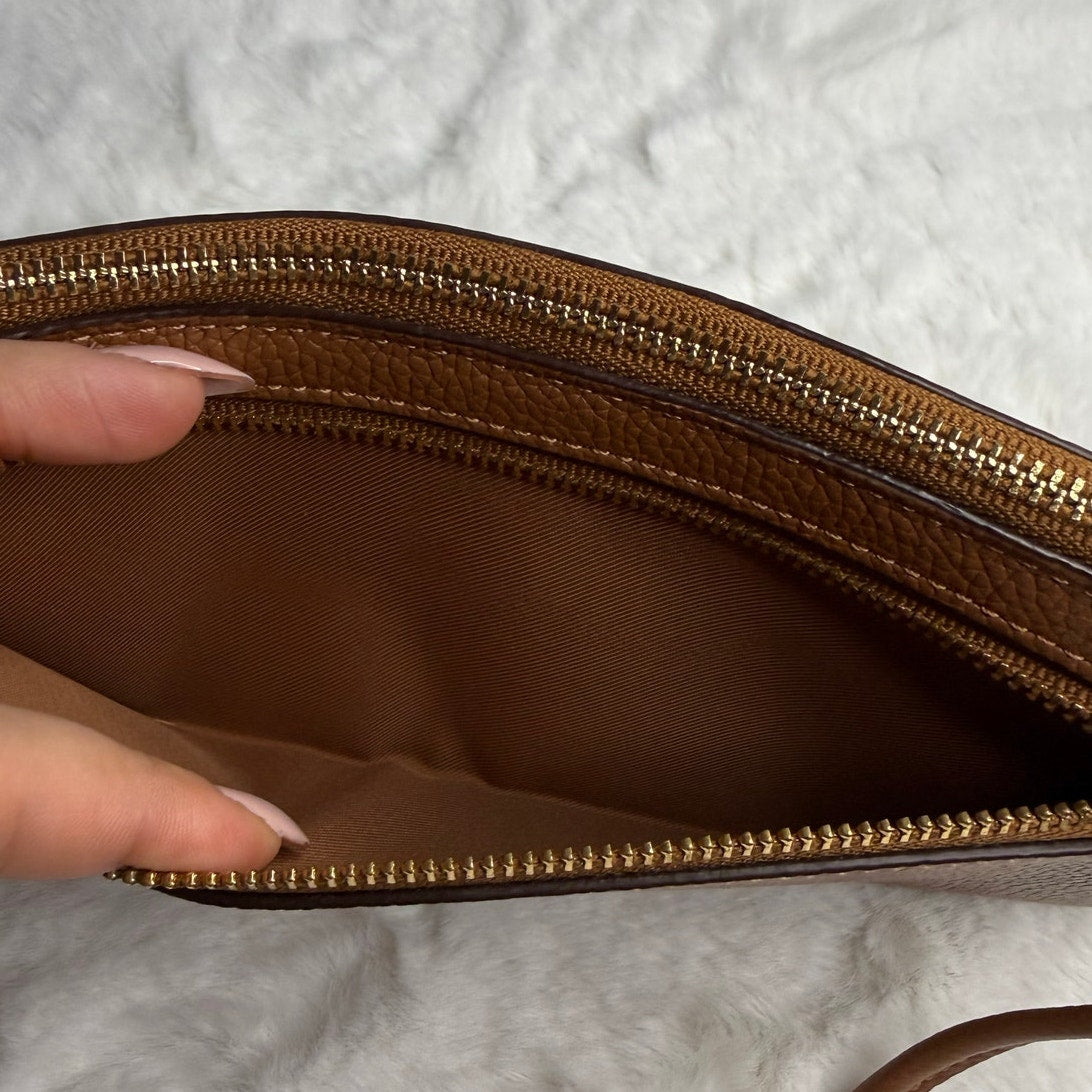 Coach Brown Zip Around Wristlet Wallet