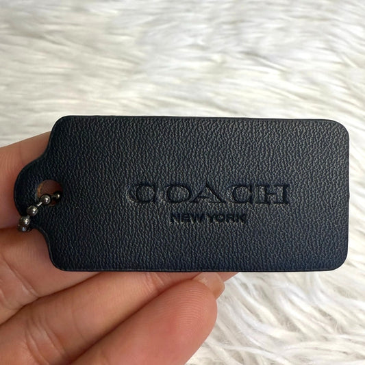 2" COACH Black Fob Bag Charm Hang tag Hangtag