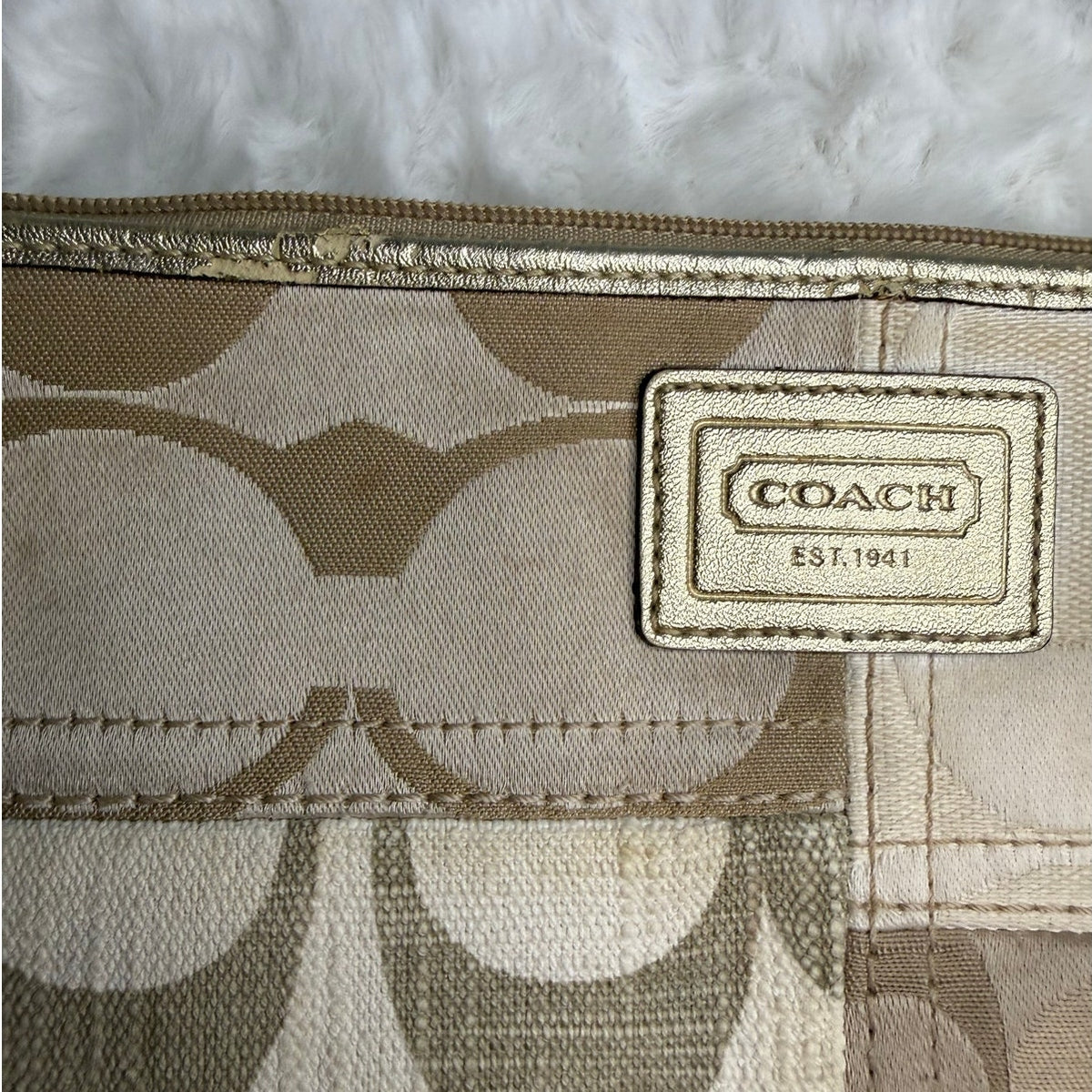 COACH Signature Canvas Nylon Wristlet