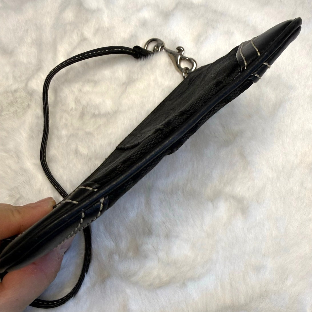 y2k COACH Black Signature Canvas Wristlet