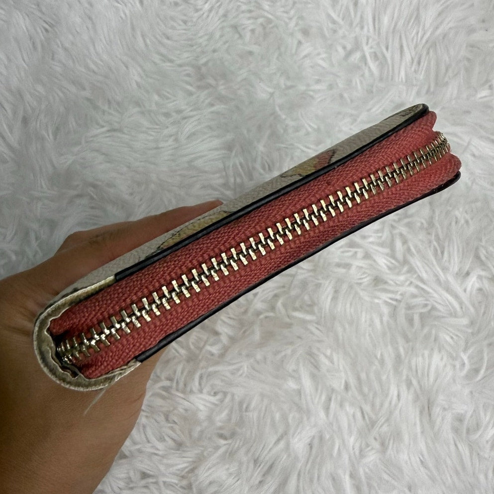 Coach Mixed Fruit Print Accordion Zip Wristlet Wallet