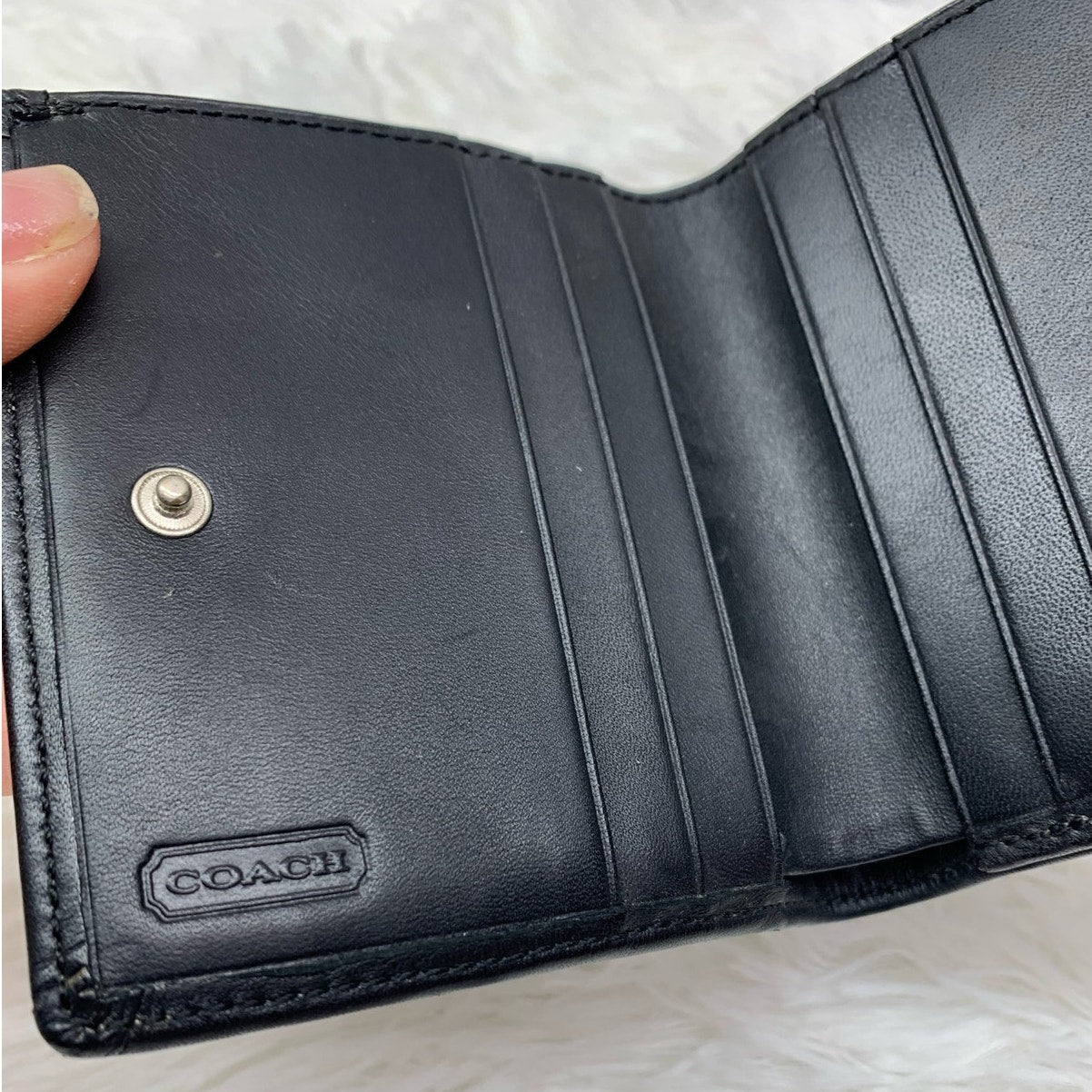 y2k COACH Leatherware Signature Canvas Medium Wallet