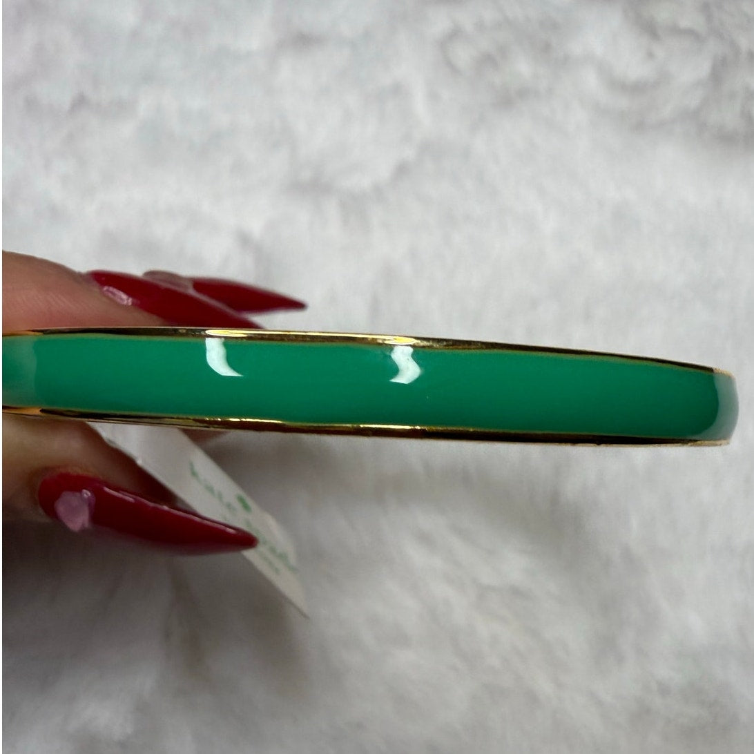 NWT Kate Spade Green Gold-Tone Bow Bracelet
