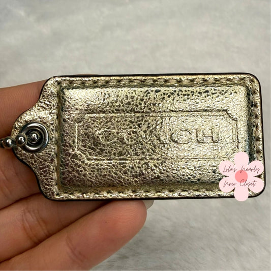 2" COACH Gold Fob Bag Charm Hang tag Hangtag