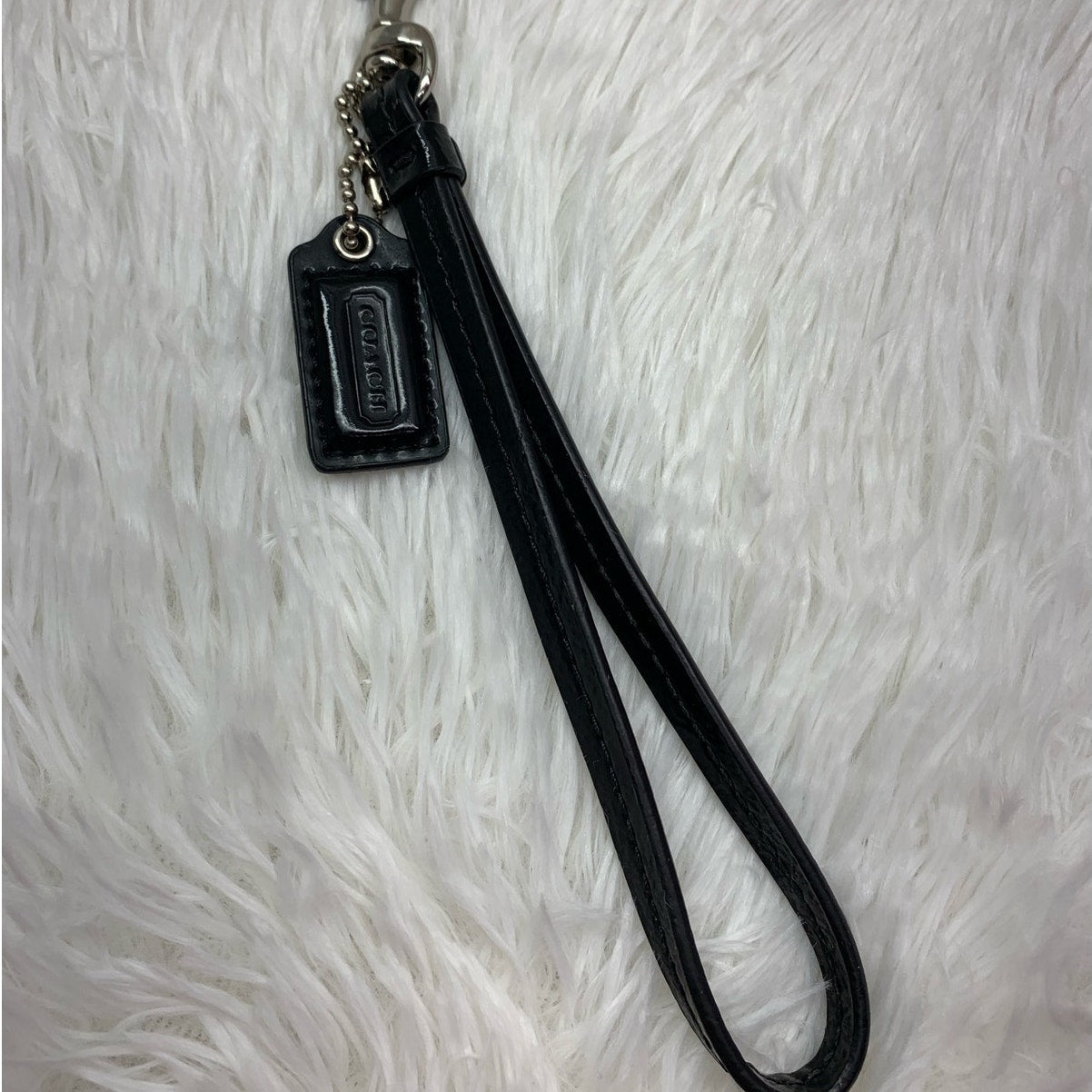 Coach Black Patent Leather Hangtag Tag Hang Tag Fob and Replacement Strap