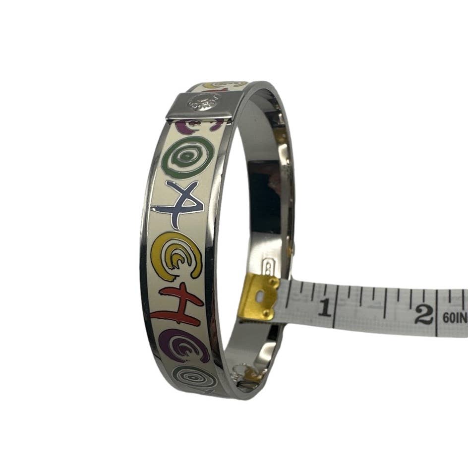 COACH Multi-color Shimmering Enamel Signature Bangle Bracelet