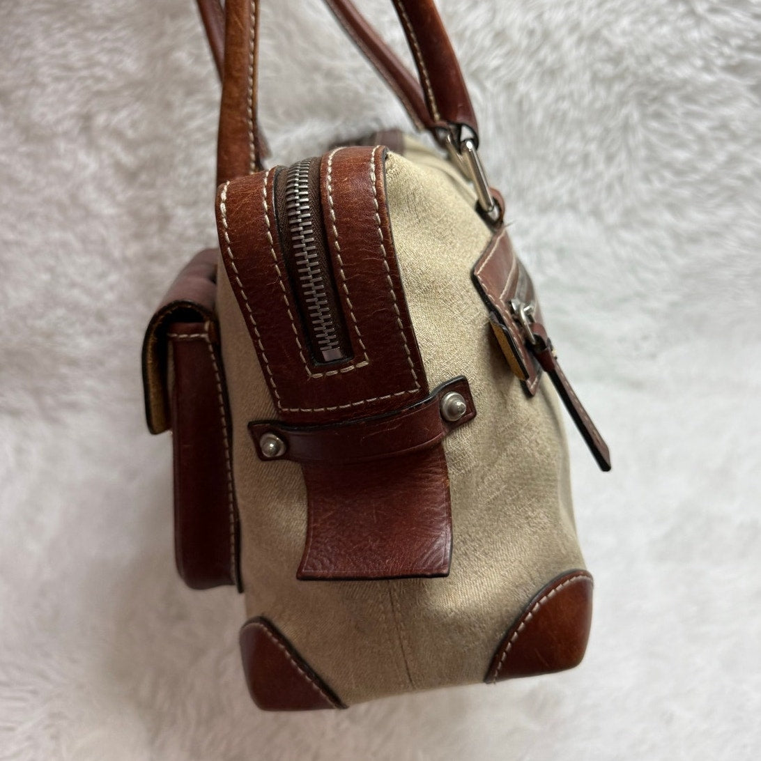 Vintage DOONEY and BOURKE Brown Canvas Double Pocket Tote