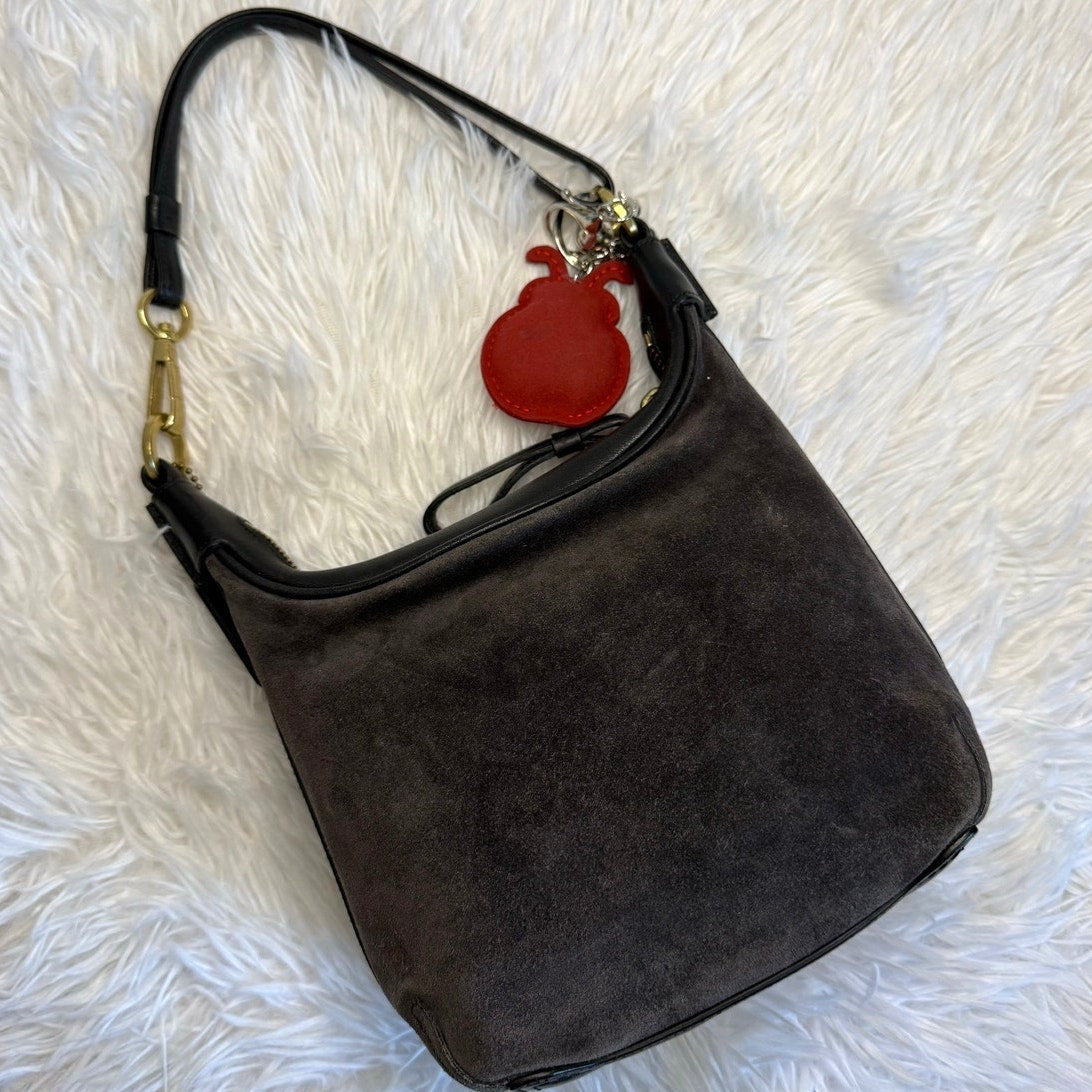 Vintage COACH 2001 Black Suede Shoulder Bag
