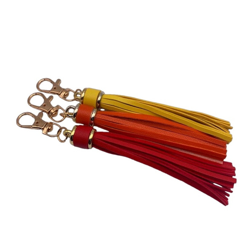 NEW Yellow Tassel Bag Charm Tassels Keychains Purse Charms