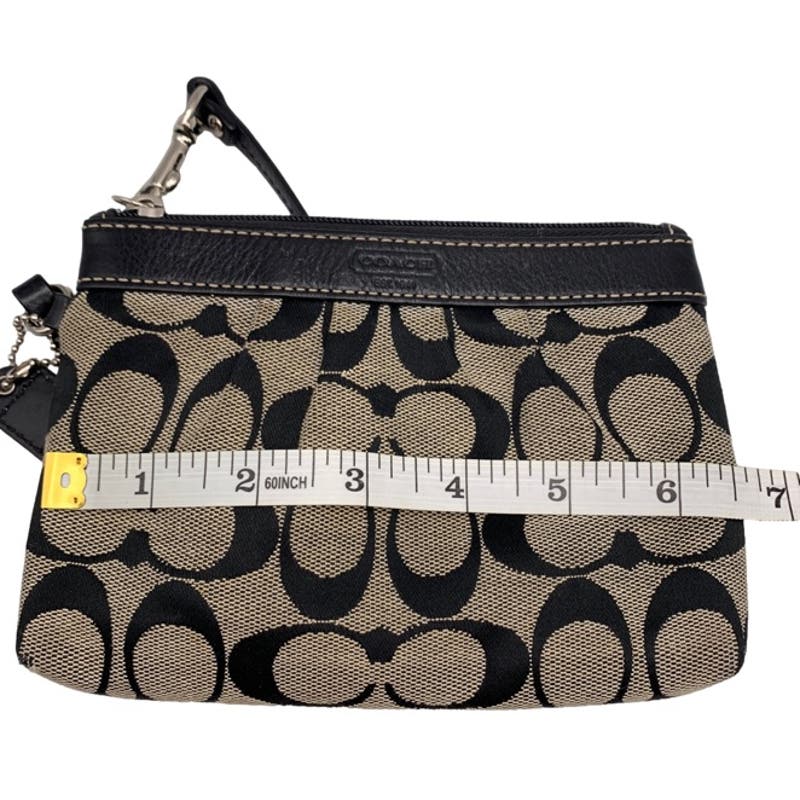 COACH Black Signature Canvas Wristlet