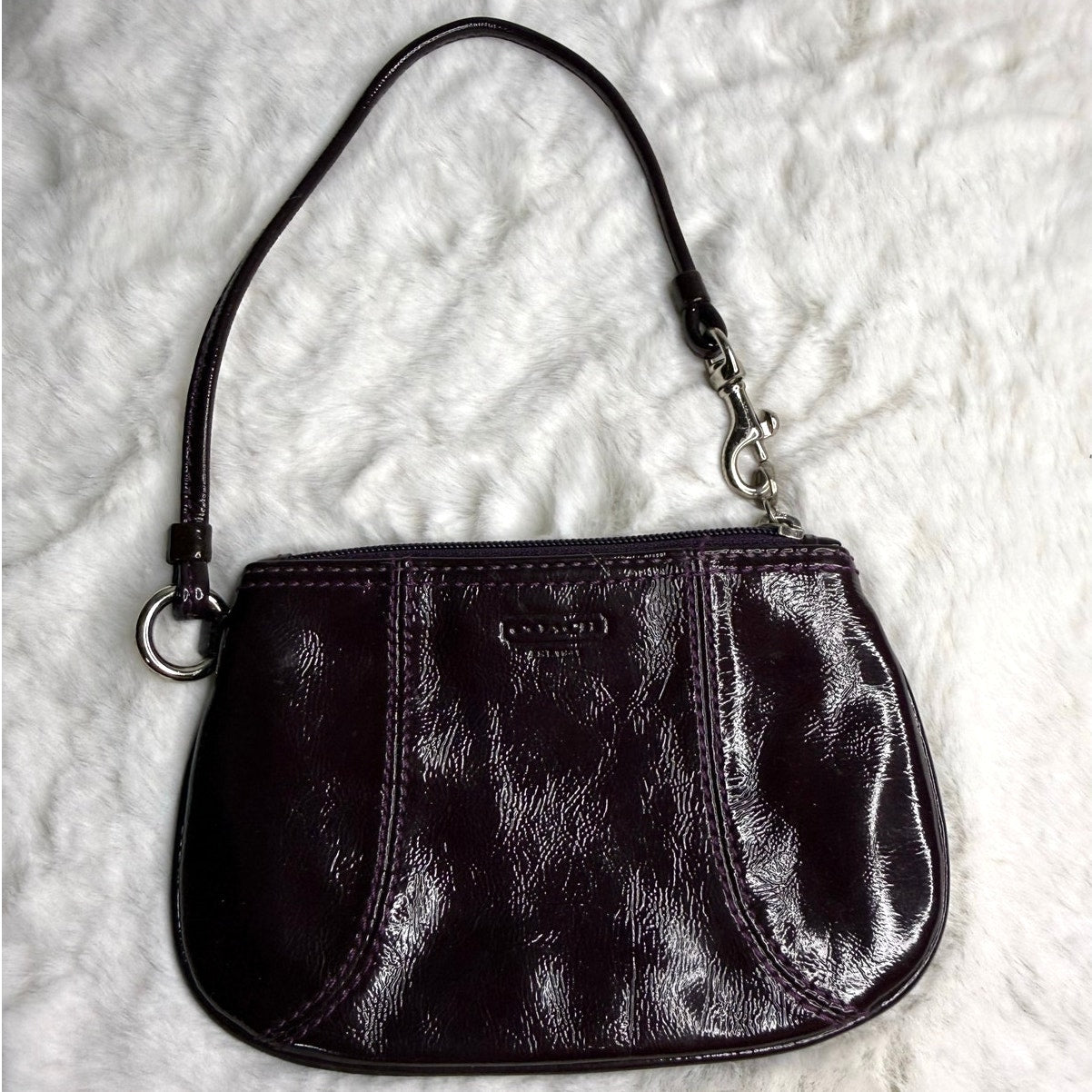 Coach purple Patent Leather Wristlet