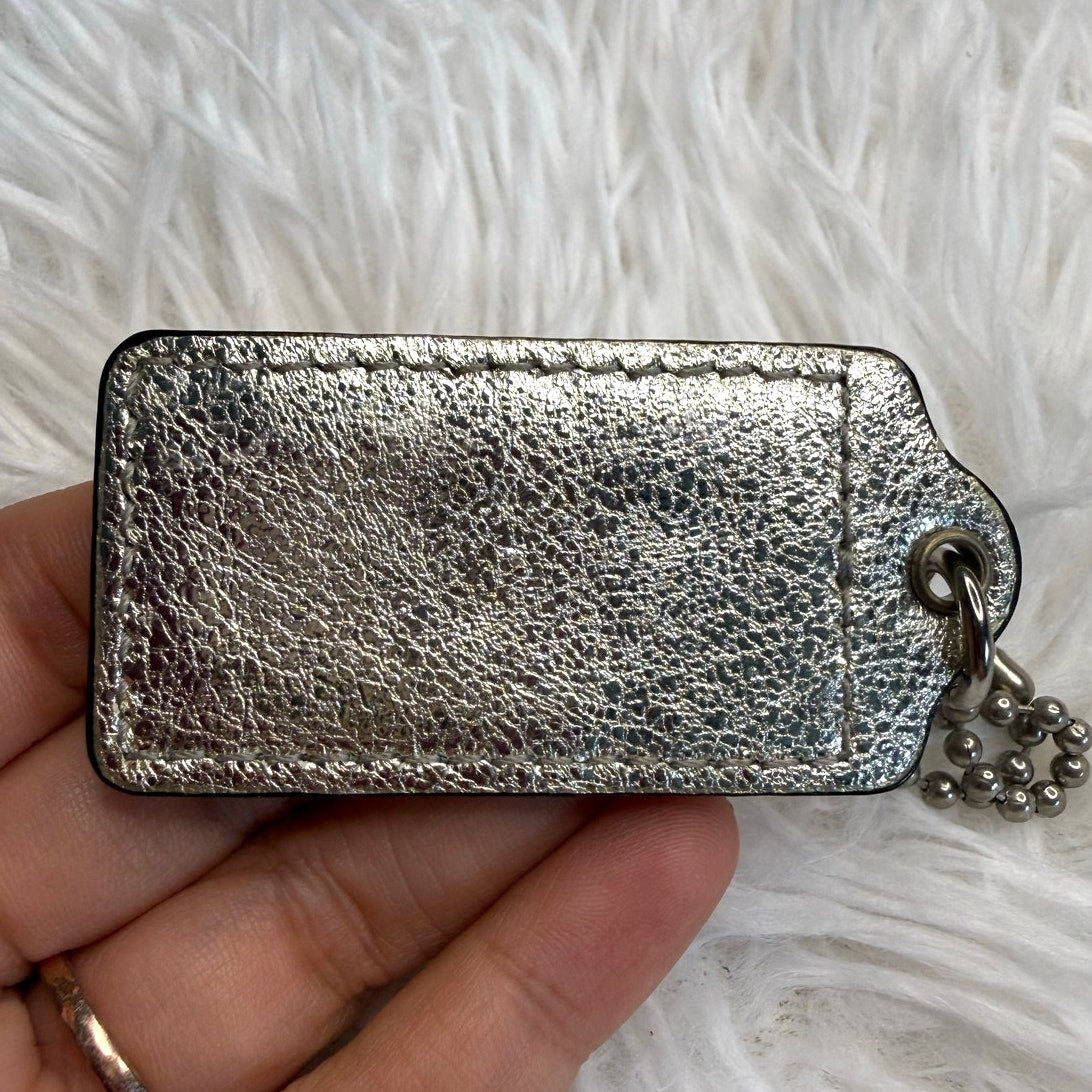 2" COACH Silver Fob Bag Charm Hang tag Hangtag