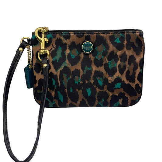 COACH Cheetah Print Poppy Wristlet