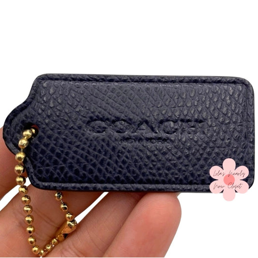 2" COACH Navy Fob Bag Charm Hang tag Hangtag