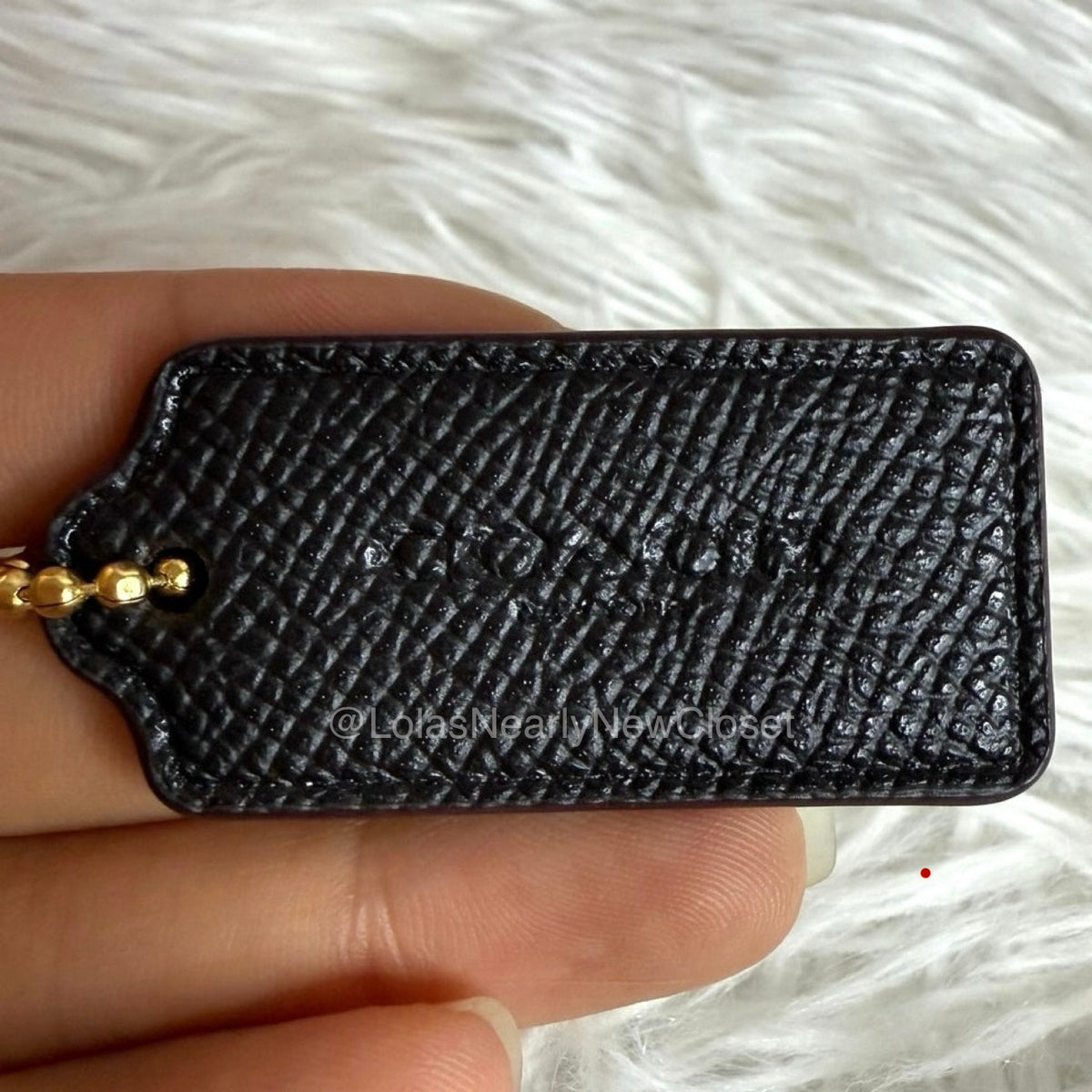 1.5" COACH Black Fob Bag Charm Hang tag Hangtag