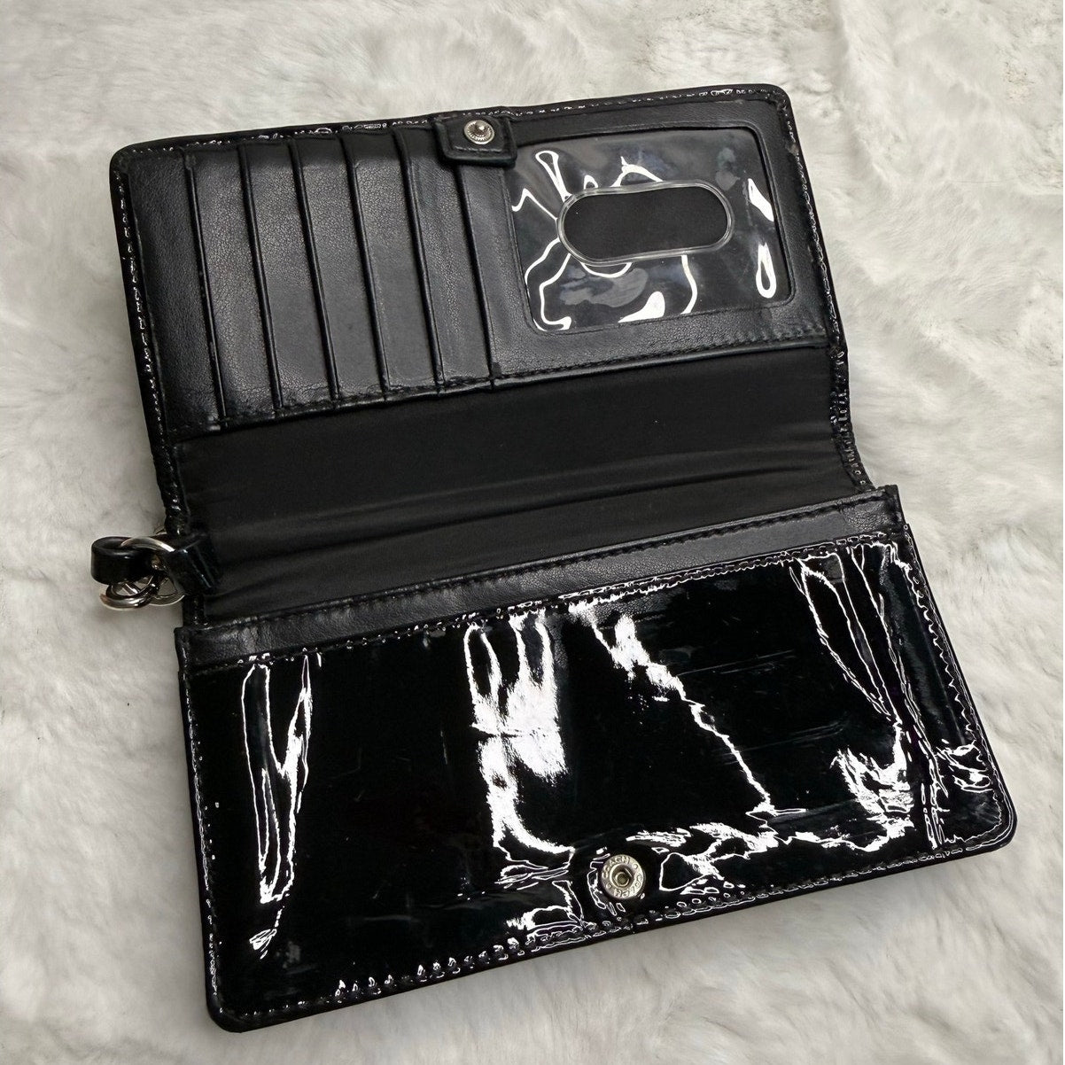 Coach Black Patent Leather Wristlet